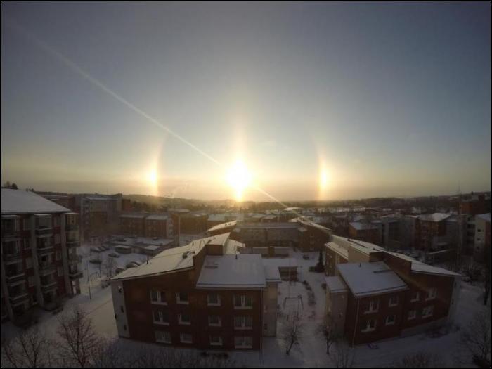 Оптический феномен гало в Южной Финляндии